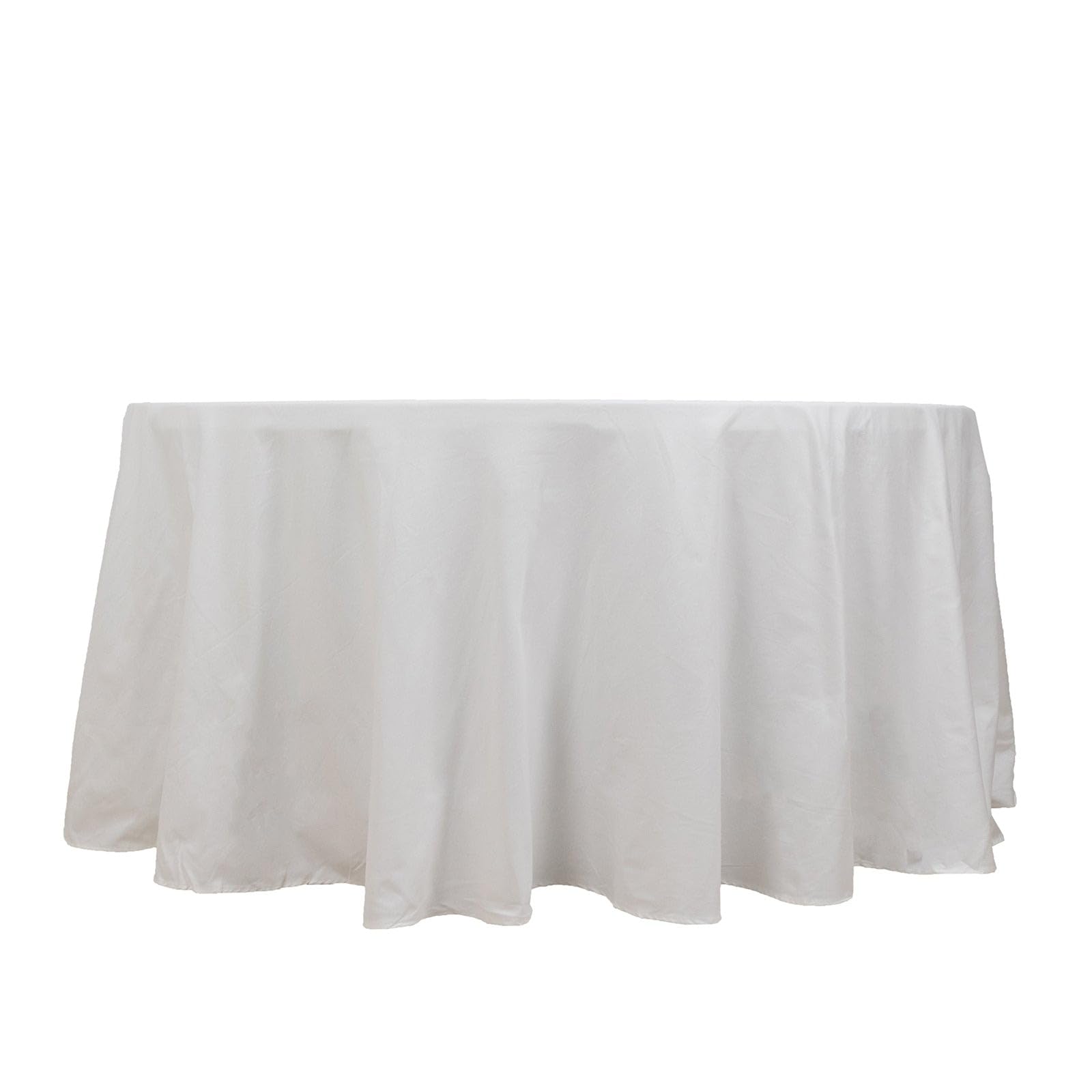 Balsacircle 120-Inch White Premium Round Cotton Tablecloth Table Linens Wedding Party Events Decorations Kitchen Dining